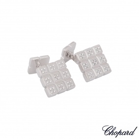 Chopard White Gold Diamond Ice Cube Cufflinks 75/4099/0